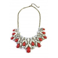 Ice Red Berry Marquise Net Bauble Necklace